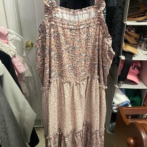 DAVI & DANI Floral Pink Midi Dress